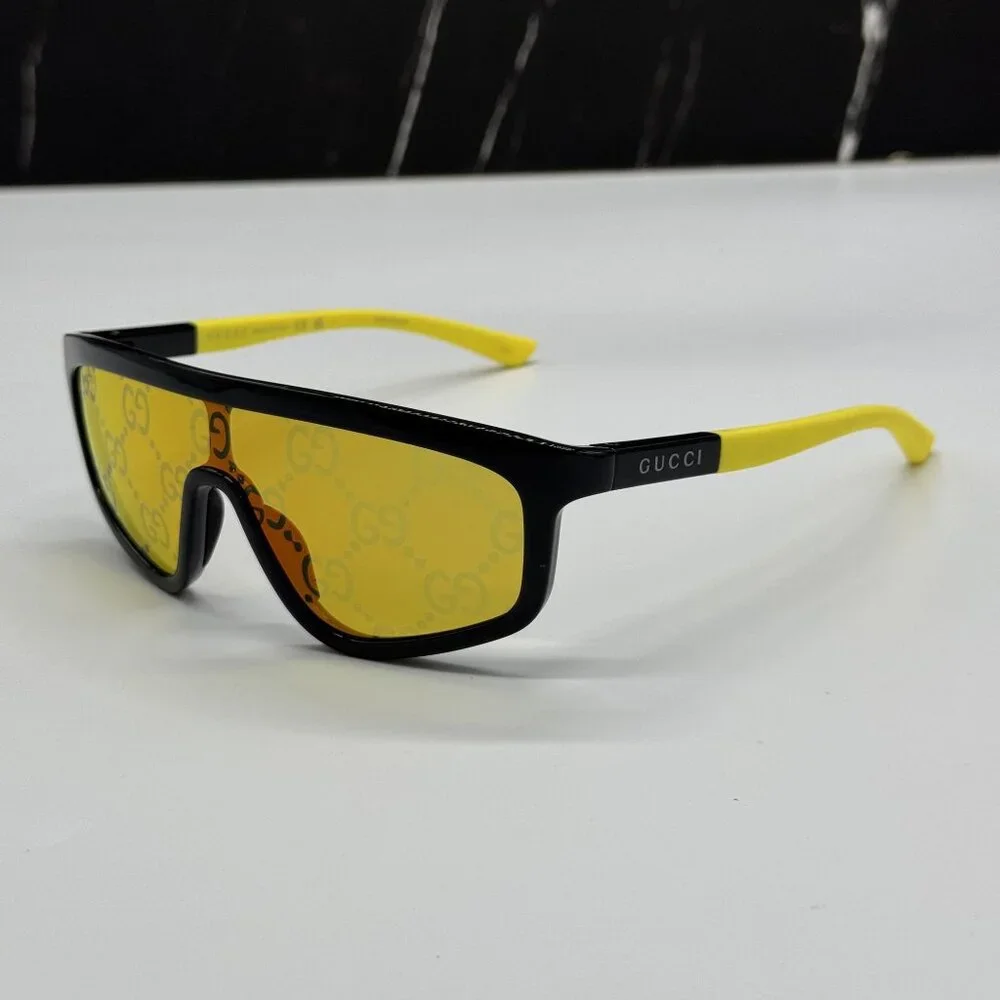 NEW GUCCI GG1736S 004 SHIELD YELLOW UNISEX SUNGLASSES GUCCI